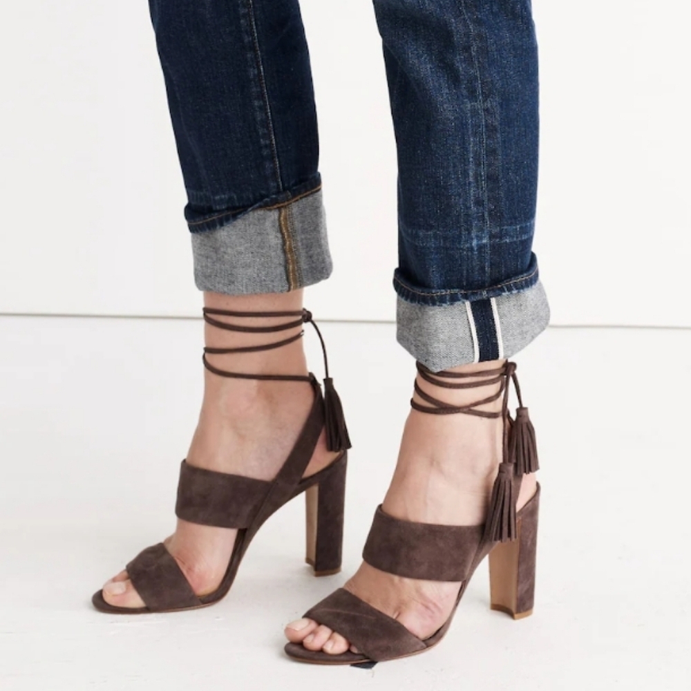 🌸 Madewell | Suede‎ Ankle Strap Sandals, 10